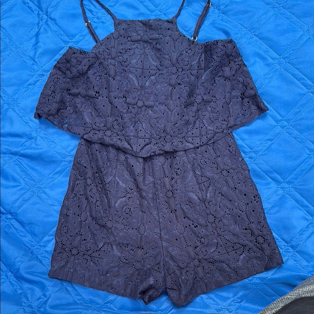 Lilly Pulitzer Navy Eyelet Romper